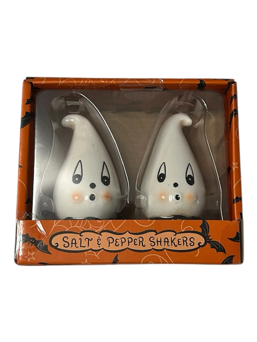 Brand New Johanna Parker Ghost Halloween Salt & Pepper Shakers